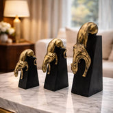 Rasikvar Cheetah Showpiece for Home Decor Showpiece | Panther Statue | Jaguar Statue for Home Decorative Item | Three set Panther | Animal Figurines for Home Dcor (Gold Color Panther)
