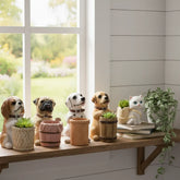 Piggy Bank High Emulation Resin Piggy Bank Creative Cute Puppy Pug Dog Piggy Bank Coin Box Desktop Decoration Gifts | Dog Family Set