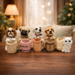 Piggy Bank High Emulation Resin Piggy Bank Creative Cute Puppy Pug Dog Piggy Bank Coin Box Desktop Decoration Gifts | Dog Family Set