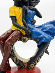 Eternal Love Couple Statue Showpiece | Love Couple Statue on Heart Base | Home Decor & Gift Item