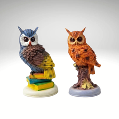Owl Statue on Book for Good Luck -2 Set of Owl showpieces for Home Decor vastu, A Symbol of Wisdom and Fortune for Home and Living Room Decor Item, Statue