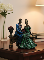 The White Ink Décor Premium Couple on Bench Figurine – 10-Inch Romantic Wedding Gift Statue
