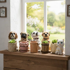 Piggy Bank High Emulation Resin Piggy Bank Creative Cute Puppy Pug Dog Piggy Bank Coin Box Desktop Decoration Gifts | Dog Family Set