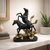 Duo Black-Golden Horse Statue
