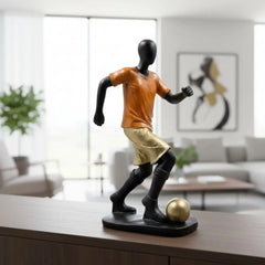 Soccer Players Figurine | Sports-Themed Sculpture for Home Décor | Football Athlete Action Figurine for Sports Fans & Soccer Enthusiasts