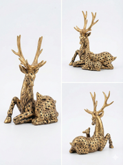 Homivio Golden Grace Deer & Fawn Showpiece – Elegant Resin Statue for Home Decor