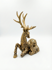 Homivio Golden Grace Deer & Fawn Showpiece – Elegant Resin Statue for Home Decor