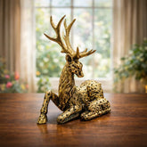 Homivio Golden Grace Deer & Fawn Showpiece – Elegant Resin Statue for Home Decor