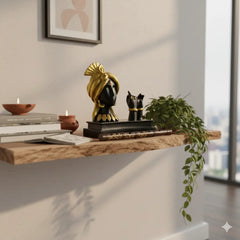 SAAJRA Elegant Black & Gold Lord Krishna Flute Idol – 10" Resin Home Decor & Gift