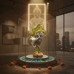 Lord Krishna Idol with Peacock Feathers| Blue Face Sculpture Religious Art Showpiece for Home Temple, Office & Gift – Spiritual Figurine for Decoration