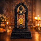 Shree Ram Ji Lalla Murti Ayodhya Model Mandir | Premium Resin Statue (Black & Gold Finish)