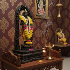 Shree Ram Ji Lalla Murti Ayodhya Model Mandir | Premium Resin Statue (Black & Gold Finish)