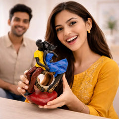 Eternal Love Couple Statue Showpiece | Love Couple Statue on Heart Base | Home Decor & Gift Item