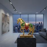 Golden Decorative Horse Showpiece for Home & Office Décor | Homestead Decore Solution Standing Horse Showpiece Statue for Home Decor Office Living Room