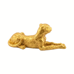 HAND N ART Sitting Golden Panther Figurine | Big Golden Panther | Golden Panther for Home Decor Showpiece Decorative Showpiece 22"