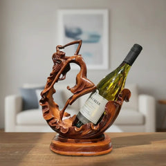 Wine Bottle Lady Holder – 8 Inch | Decorative Wine Rack & Showpiece for Home Bar, Kitchen & Gifting