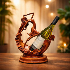 Wine Bottle Lady Holder – 8 Inch | Decorative Wine Rack & Showpiece for Home Bar, Kitchen & Gifting