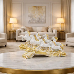 Vastu White 7 Running Horses - Wealth, Growth & Positive Energy