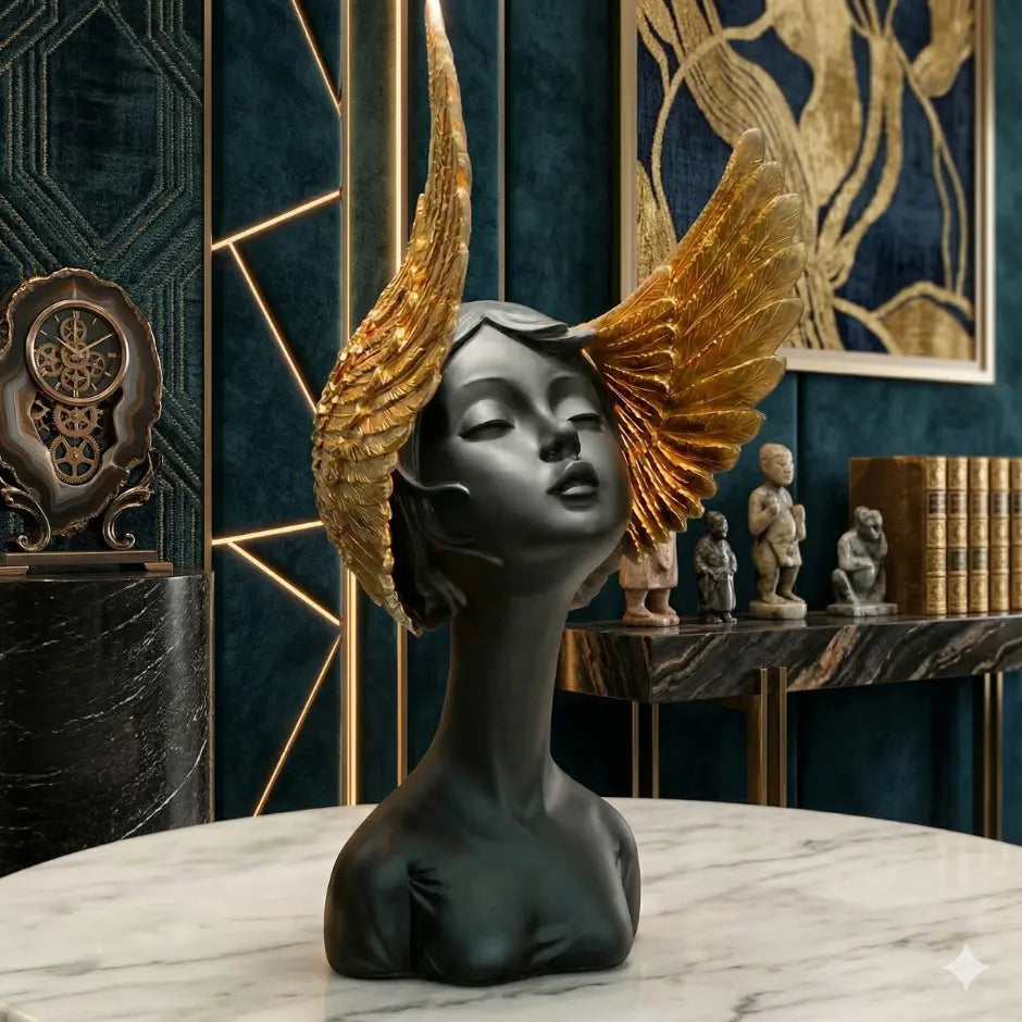 Golden Wings Lady Sculpture | Homivio