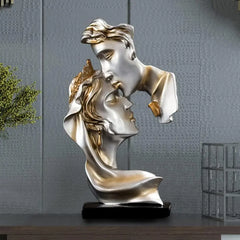 Abstract Gold & Silver Couple Face