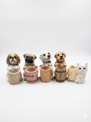 Piggy Bank High Emulation Resin Piggy Bank Creative Cute Puppy Pug Dog Piggy Bank Coin Box Desktop Decoration Gifts | Dog Family Set