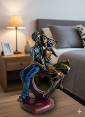 Eternal Love Couple Statue Showpiece | Love Couple Statue on Heart Base | Home Decor & Gift Item