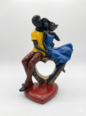 Eternal Love Couple Statue Showpiece | Love Couple Statue on Heart Base | Home Decor & Gift Item