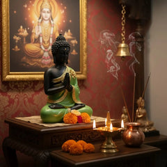 Premium Home Decor Online | Elegant Polyresin Sitting Buddha Statue Showpiece for Home & Office Decor