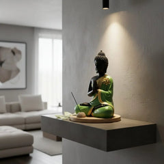 Premium Home Decor Online | Elegant Polyresin Sitting Buddha Statue Showpiece for Home & Office Decor