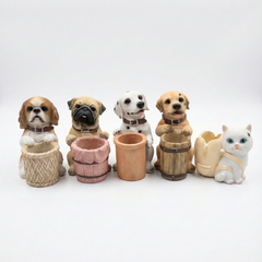 Piggy Bank High Emulation Resin Piggy Bank Creative Cute Puppy Pug Dog Piggy Bank Coin Box Desktop Decoration Gifts | Dog Family Set