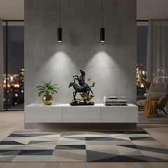 Duo Black-Golden Horse Statue