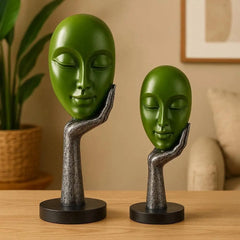 Green 2 Set Face Sculpture