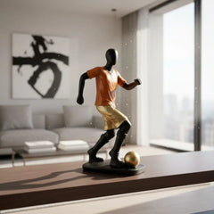 Soccer Players Figurine | Sports-Themed Sculpture for Home Décor | Football Athlete Action Figurine for Sports Fans & Soccer Enthusiasts