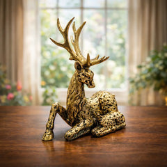 Homivio Golden Grace Deer & Fawn Showpiece – Elegant Resin Statue for Home Decor