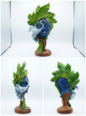 Lord Krishna Idol with Peacock Feathers| Blue Face Sculpture Religious Art Showpiece for Home Temple, Office & Gift – Spiritual Figurine for Decoration