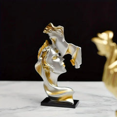 Abstract Gold & Silver Couple Face