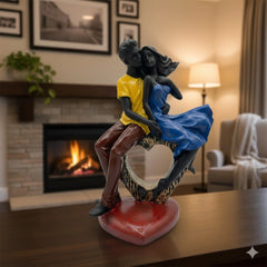 Eternal Love Couple Statue Showpiece | Love Couple Statue on Heart Base | Home Decor & Gift Item