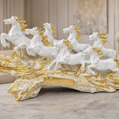 Vastu White 7 Running Horses - Wealth, Growth & Positive Energy