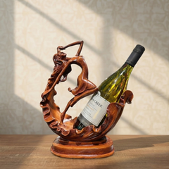 Wine Bottle Lady Holder – 8 Inch | Decorative Wine Rack & Showpiece for Home Bar, Kitchen & Gifting